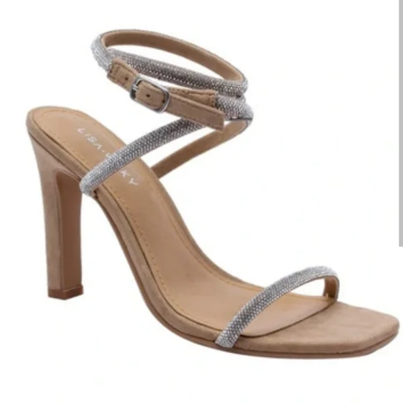 New Lisa Vicky Angelic Rhinestone Ankle Strap Heel 9 - Picture 1 of 8